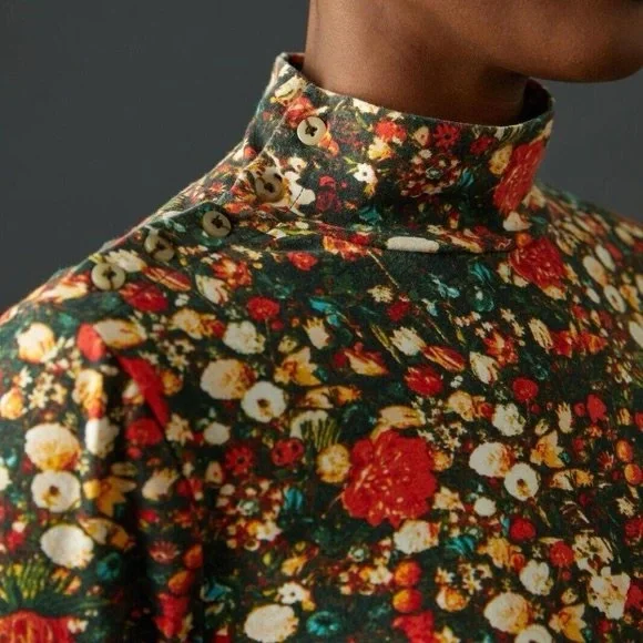 Anthropologie. Maeve Long Sleeve Floral Print Turtleneck. Size XL. - Picture 3 of 12